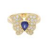 Ring Schmetterling 750/000 (18 Karat) Gold mit Saphir und Brillanten, getragen 25322240