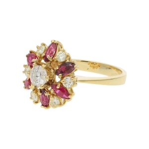 Ring Gold 750 Brillanten und Rubin Second Hand 25322284...