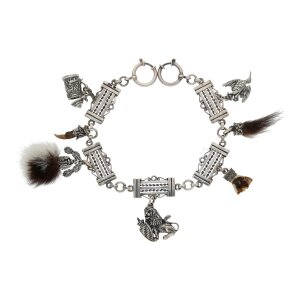 Trachten Charivari Kette 835 Silber geschwärzt...