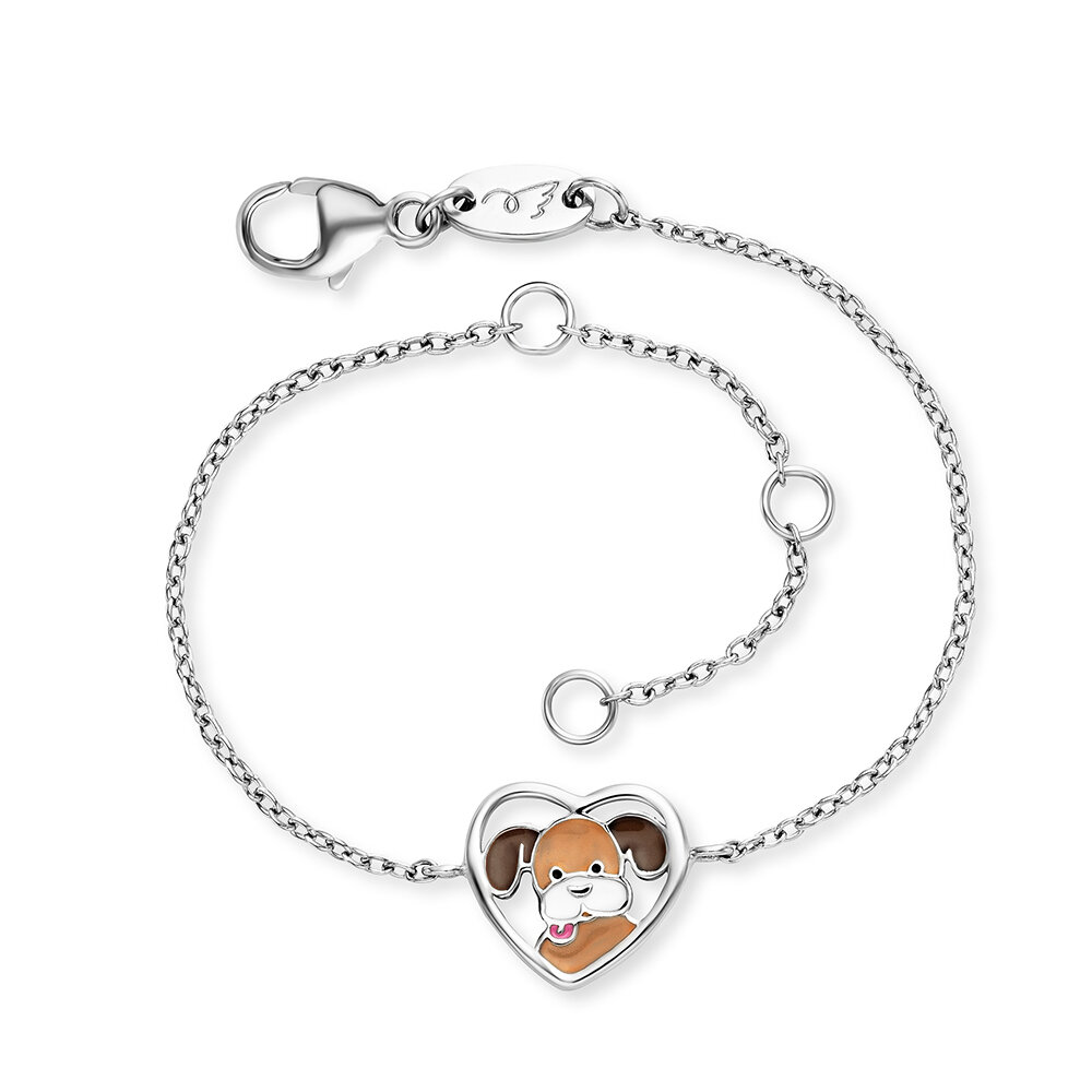 HEB-DOG-HEART | Herzengel Armband HEB-DOG-HEART 925/000 Sterling Silber  Emaille