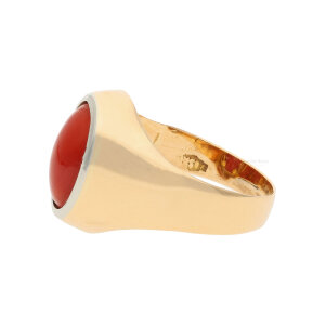 Damenring 750 Rotgold Koralle Second Hand, getragen 25322329