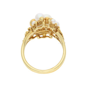 Ring 750/000 (18 Karat) Gelbgold mit Akoya Zuchtperle, getragen 25322314