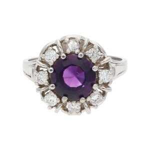 Amethyst Ring Weißgold 750 Brillant Second Hand...