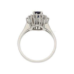 Saphir Ring Weißgold 585 Brillanten Second Hand...