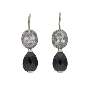 Ohrhänger Silber 925 Zirkonia schwarz JL30-06-4446...