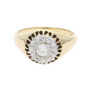 Ring 585/000 (14 Karat) Gold mit Diamanten, getragen...