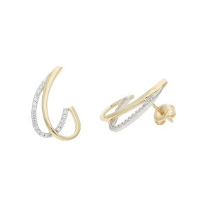 Ohrstecker Gold und Weißgold 333 Zirkonia...