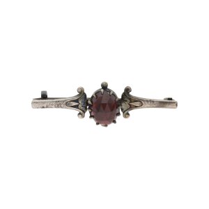 Trachten Brosche 800/000 Silber, Granat, Handarbeit,...