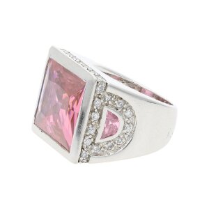 JuwelmaLux Ring 925/000 Sterling Silber mit Zirkonia rosa...