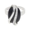 JuwelmaLux Ring 925/000 Sterling Silber mit Zirkonia und Onyx JL30-07-4602