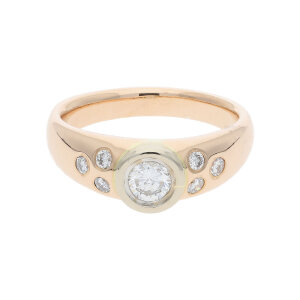 Ring Rotgold und Weißgold 585 Brillanten Second...