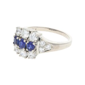 Ring Weißgold 750 Saphir und Brillant Second Hand...