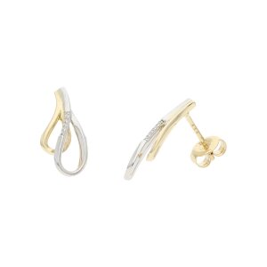 Ohrstecker Gold und Weißgold 333 Zirkonia...