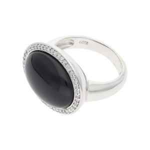 Ring Silber 925 Zirkonia schwarz JL24-07-0105 JuwelmaLux