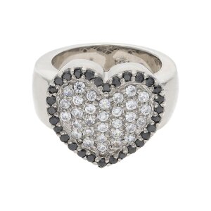 JuwelmaLux Ring 925/000 Sterling Silber Herz mit...
