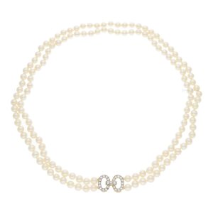 Perlenkette Gold 585 Brillanten Akoya Zuchtperle Second...