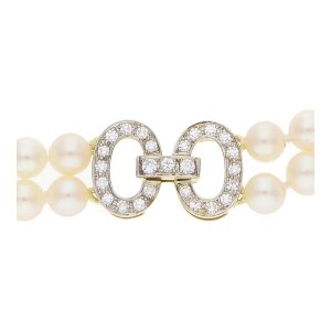 Perlenkette Gold 585 Brillanten Akoya Zuchtperle Second...