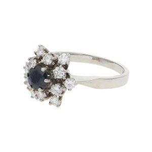 Saphir Ring Weißgold 585 Brillanten Second Hand...