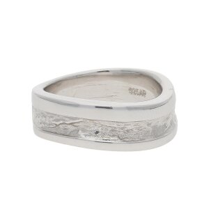 JuwelmaLux Ring 925/000 Sterling Silber gehämmert...