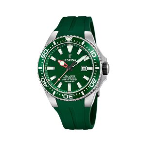 Festina Herrenuhr Diver F20664/2 Silikon Armband, Grün