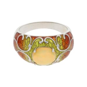 Ring 925/000 Sterling Silber mit Opal, teil emailliert,...