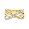 Ring 750/000 (18 Karat) Gold und Weißgold mit synth. Zirkonia getragen 25322598