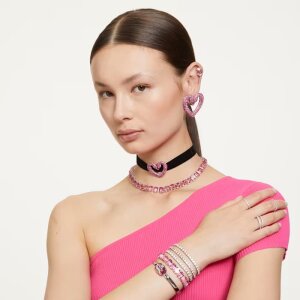 Swarovski Armband Matrix Tennis 5660917 Rundschliff, Klein, Weiß, Rhodiniert XL