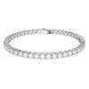 Swarovski Armband Matrix Tennis 5660917 Rundschliff, Klein, Weiß, Rhodiniert XL