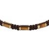Fossil Herren Armband JF04471710 All Stacked Up Edelstahl mit Tigerauge