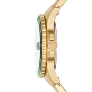 Fossil Herren Uhr FS5950 Grün, Edelstahl goldfarben