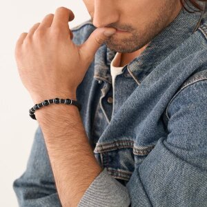 Fossil Herren Armband JF04198040 Onyx schwarz
