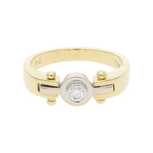Ring Gold und Weißgold 750 Brillant Second Hand...