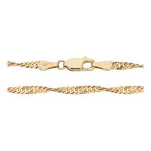 Halskette 585/000 (14 Karat) Gelbgold, Kordel, getragen...