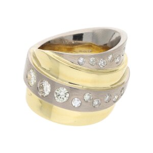 Diamant Ring Gold und Weißgold 750 Brillanten...