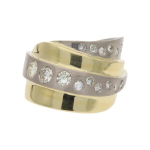 Diamant Ring Gold und Weißgold 750 Brillanten...