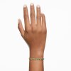 Swarovski Armband Matrix Tennis 5658850 Rundschliff, Mittel, grün, Goldlegierungsschicht Größe L