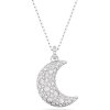 Swarovski Halskette 5666181 Luna Anhänger, Mond, Weiß, Rhodiniert