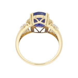 Ring 585/000 (14 Karat) Gold mit Saphir und Zirkonia, getragen 25322812
