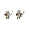 JuwelmaLux Trachten Ohrhänger JL30-06-4905 Silber Bügel Gold  mit Granat