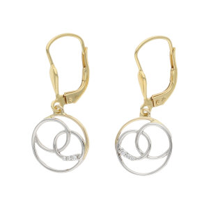Ohrhänger Gold und Weißgold 333 Zirkonia...
