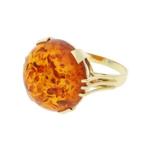 Bernstein Ring Gold 585 Second Hand 25323047 getragen