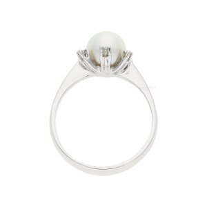 Ring 585/000 Weißgold Diamanten Akoyazuchtperle,...