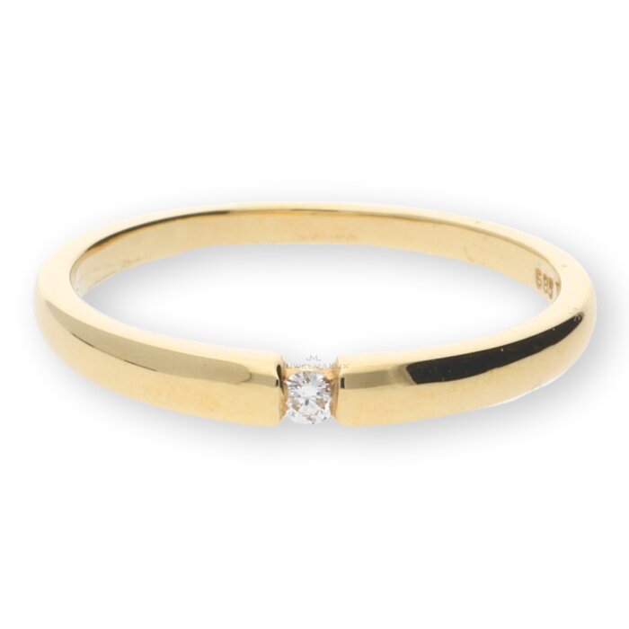 JuwelmaLux Ring Gelbgold 585er 14 Karat mit Brillant 0,03 ct. JL10-07-0415
