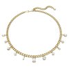 Swarovski Collier 5663338 Dextera Halskette, Verschiedene Schliffe, Weiß, Goldlegierungsschicht
