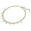Swarovski Collier 5663338 Dextera Halskette, Verschiedene Schliffe, Weiß, Goldlegierungsschicht