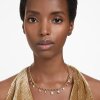 Swarovski Collier 5663338 Dextera Halskette, Verschiedene Schliffe, Weiß, Goldlegierungsschicht