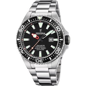 Festina Taucheruhr Herren Diver F20663/3 Edelstahl, schwarz