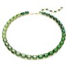 Swarovski Halskette Millenia 5671257 Oktagon Schliff, Farbverlauf, Grün, Goldlegierungsschicht