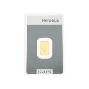 Goldbarren 2 Gramm Argor-Heraeus geprägt zertifiziert 999,9 Feingold 2022-GB-15-2g mit individueller Seriennummer
