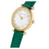 Swarovski Damen Uhr 5656893 Crystalline Wonder, Lederarmband, Grün, Vergoldetes Finish